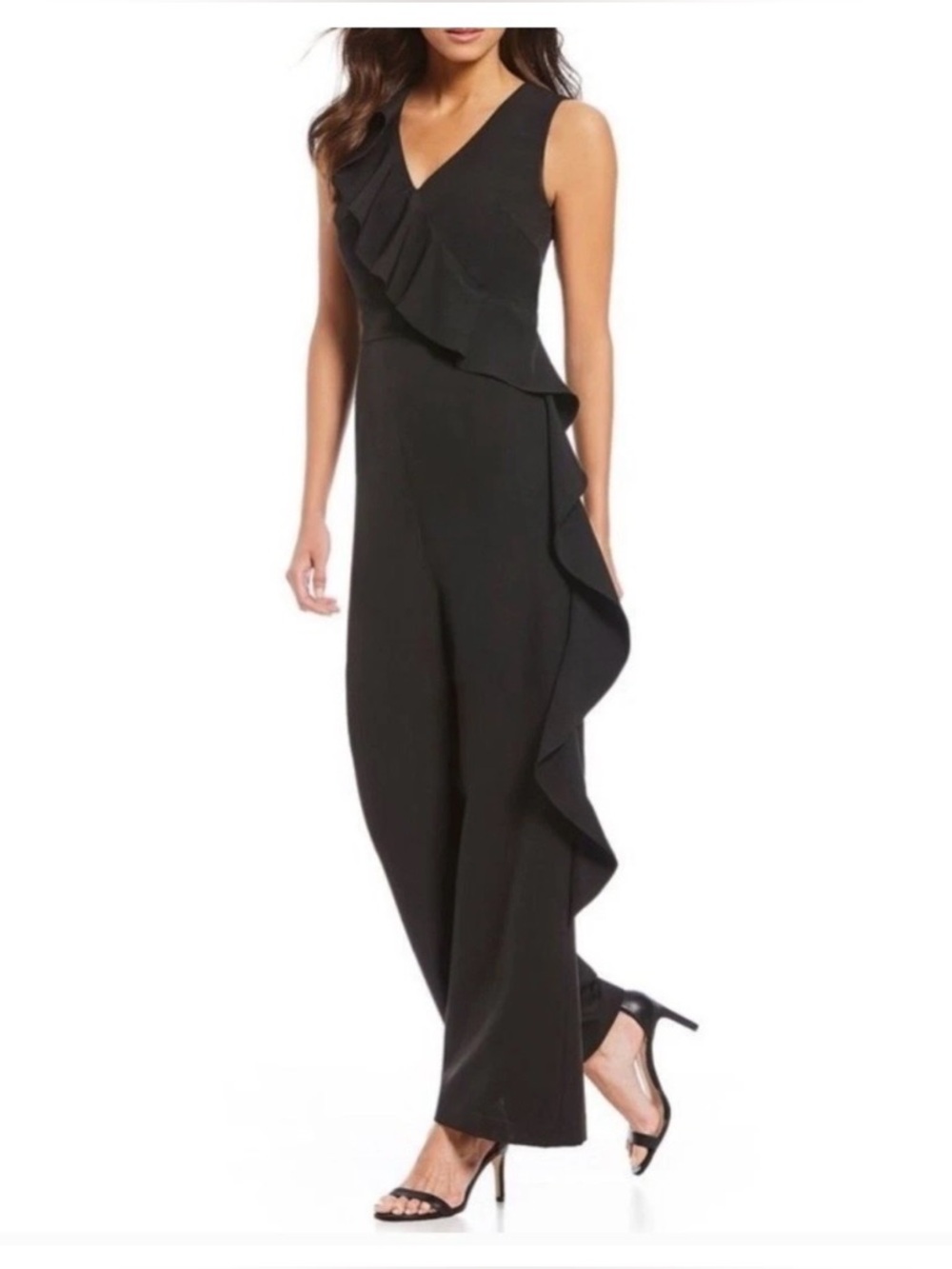 Antonio Melani Eva Jumpsuit Women’s Size 14
Ruffle Sleeveless Wide Leg Jumpsuit